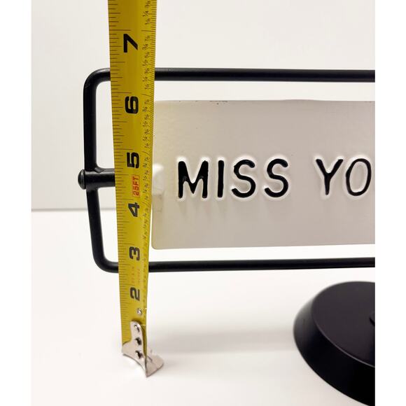 Magnolia Hearth and Hand Reversible Metal Sign Hello There/Miss You Already B&W - Picture 4 of 8